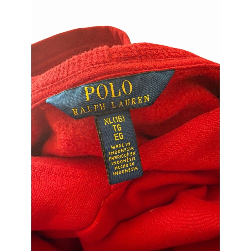 Polo Ralph Lauren Girls XL‎ 16 Red Plaid Hoodie Sweatshirt Dress Preppy Tartan - Picture 5 of 6